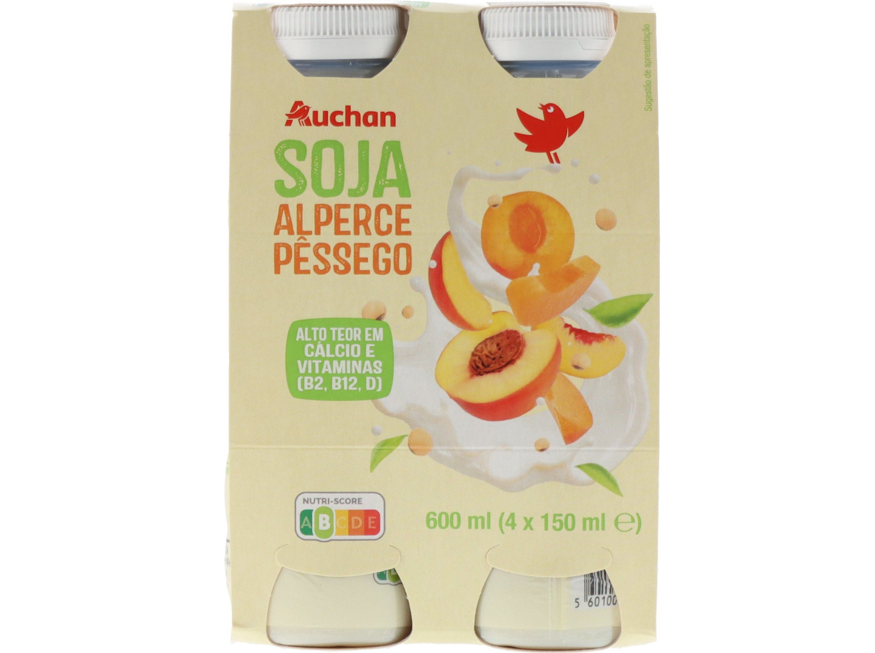 SOJAGURTE L&Iacute;QUIDO AUCHAN ALP&Ecirc;RCE/P&Ecirc;SSEGO 4X150 ML