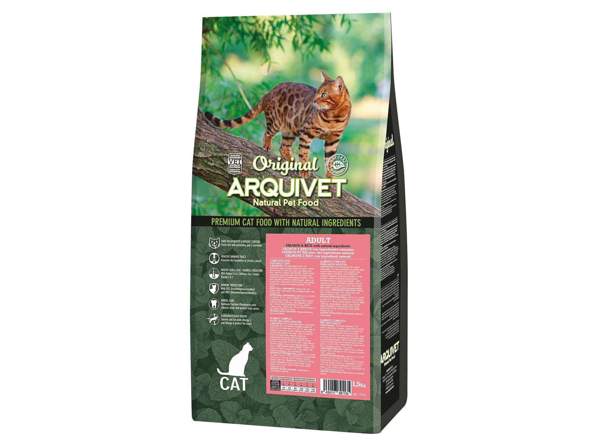 RA&Ccedil;&Atilde;O GATO ARQUIVET ORIGINAL SALM&Atilde;O 1.5KG image number 0