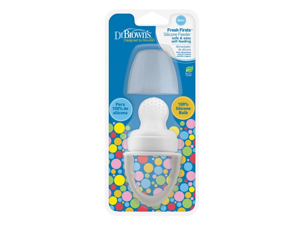 alimentador dr. brown's anti-asfixia cinza +4m 1un