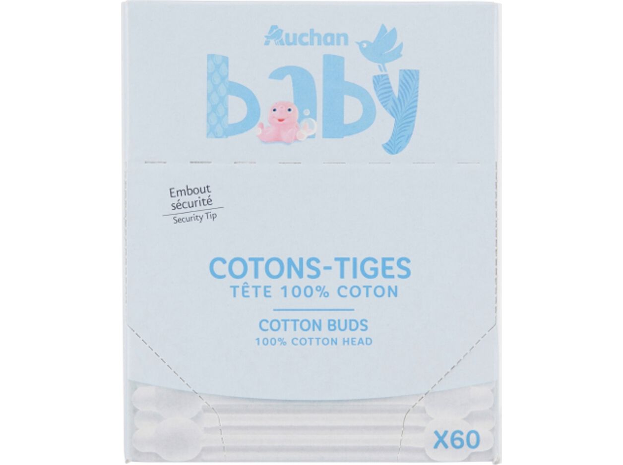 COTONETES AUCHAN BABY PROTE&Ccedil;&Atilde;O 60UN