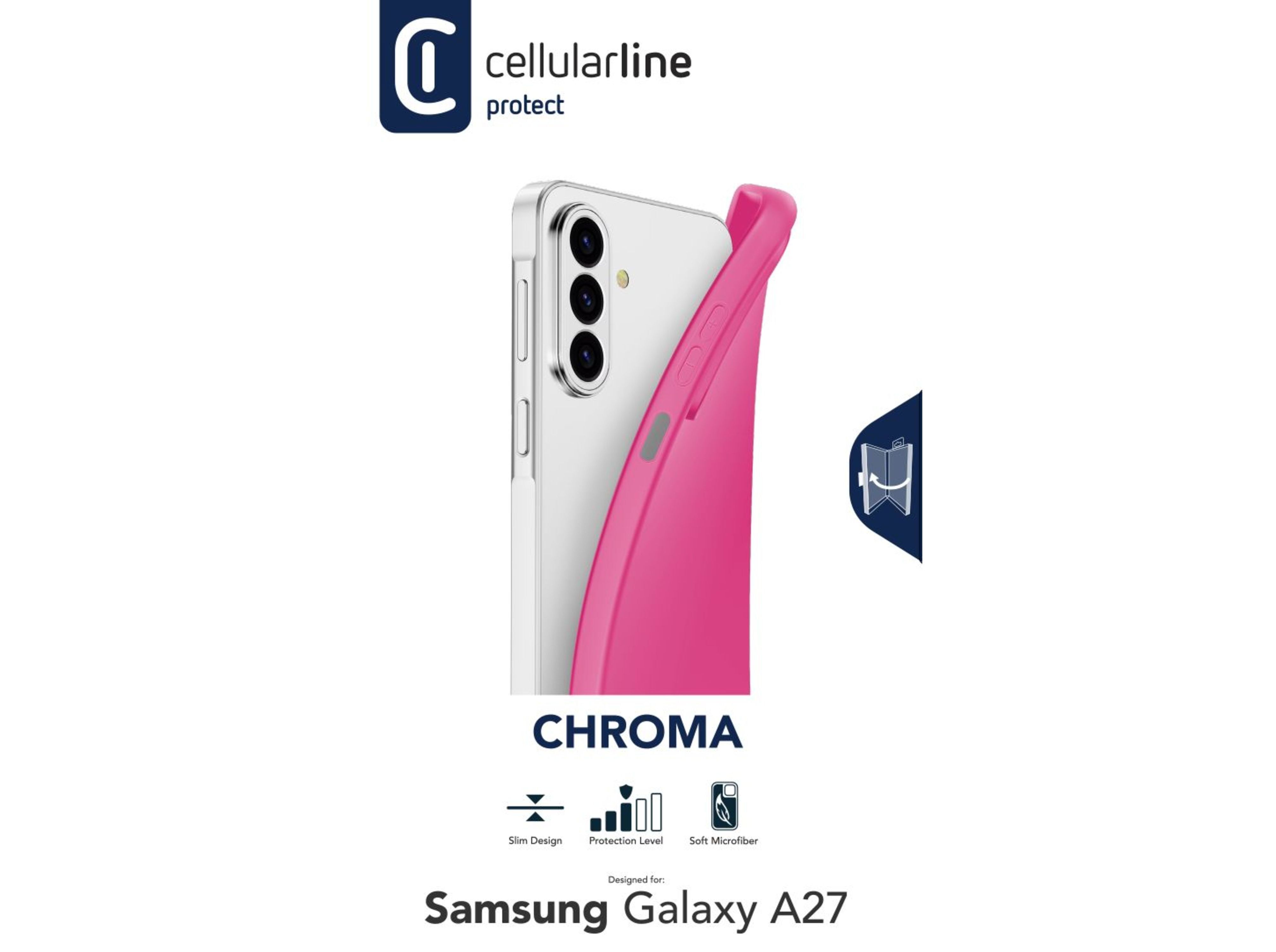 CAPA CHROMA CELLULARLINE SAMSUNG A27 ROSA image number 1