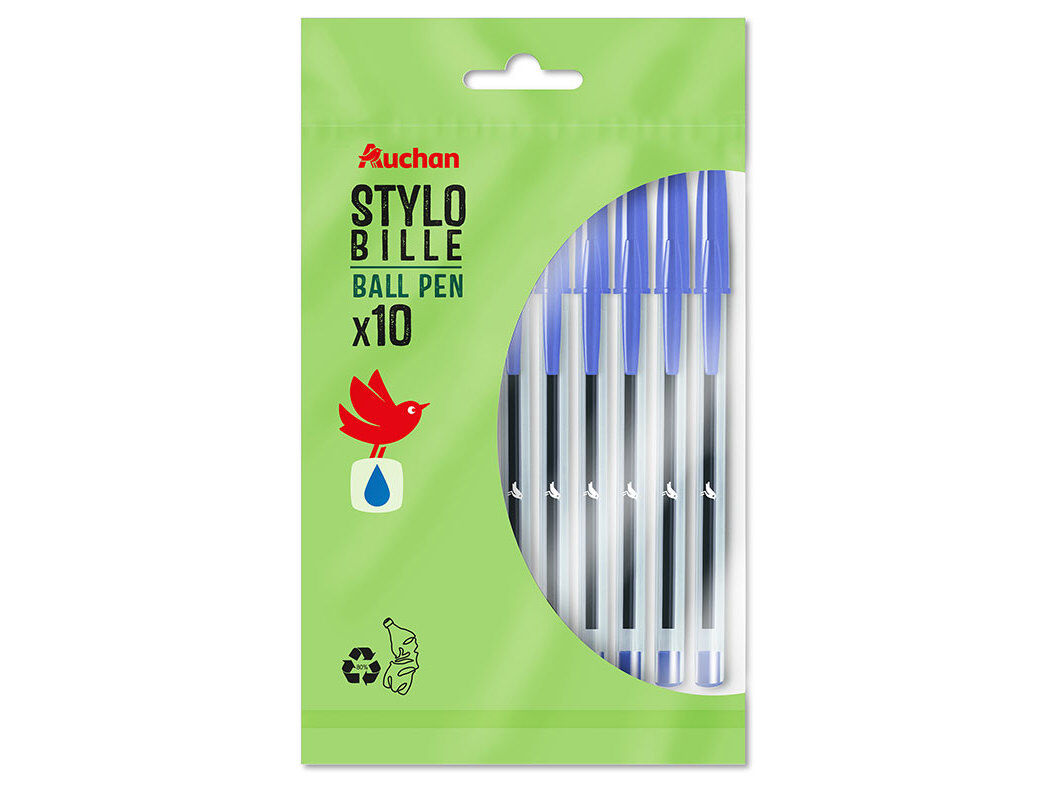 ESFEROGR&Aacute;FICA AUCHAN 1MM AZUL 10 UNIDADES image number 0