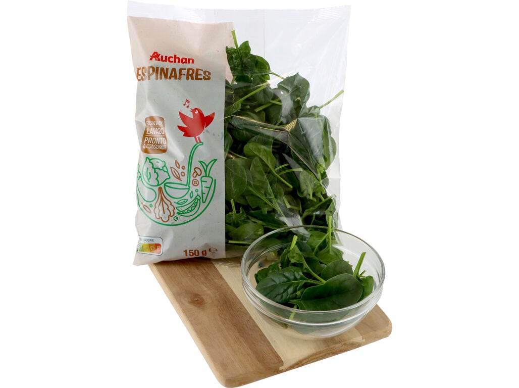 ESPINAFRES FOLHA BABY AUCHAN 150 G