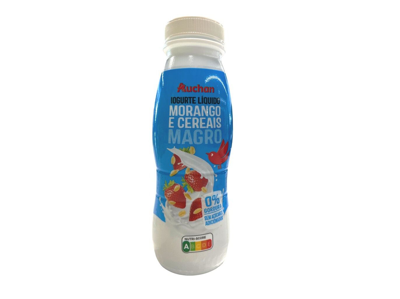 IOGURTE AUCHAN L&Iacute;QUIDO MAGRO MORANGO E CEREAIS 170G image number 0