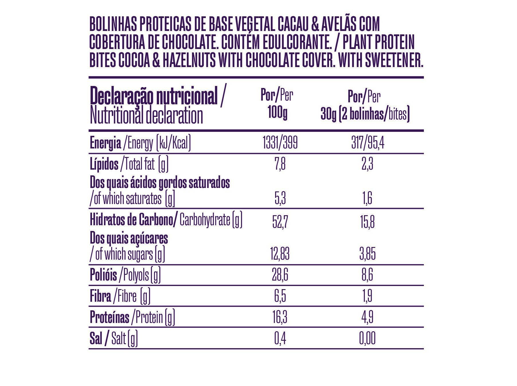 BITE PROTEICA BETTERY CACAU AVELA 30G image number 1
