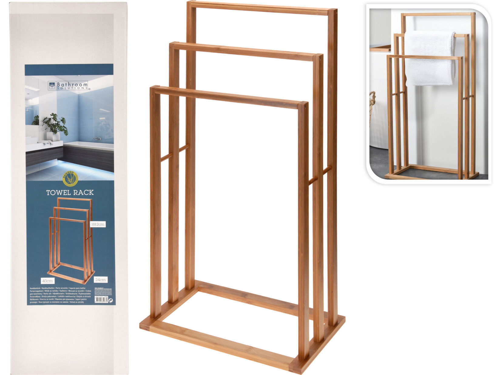 TOALHEIRO EM BAMBU 42X24X82CM