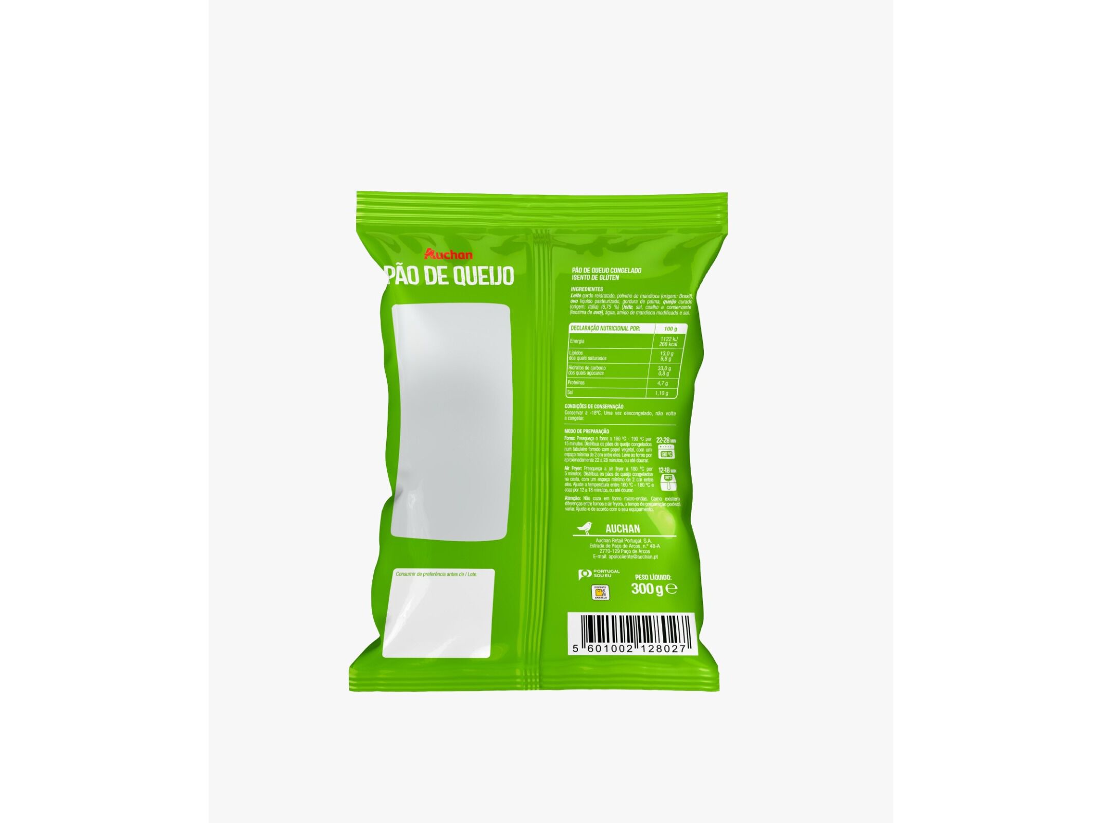 P&Atilde;O DE QUEIJO AUCHAN SEM GL&Uacute;TEN 300G image number 1