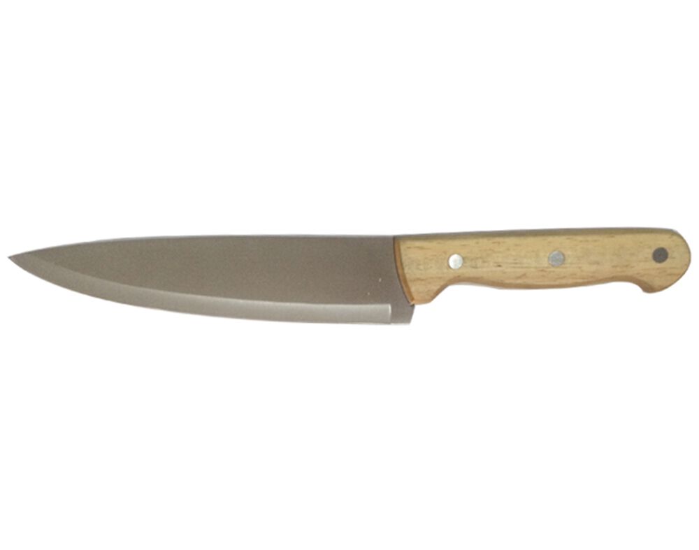 FACA DE CHEFE ACTUEL EM INOX COM CABO DE EM MADEIRA 20CM image number 0