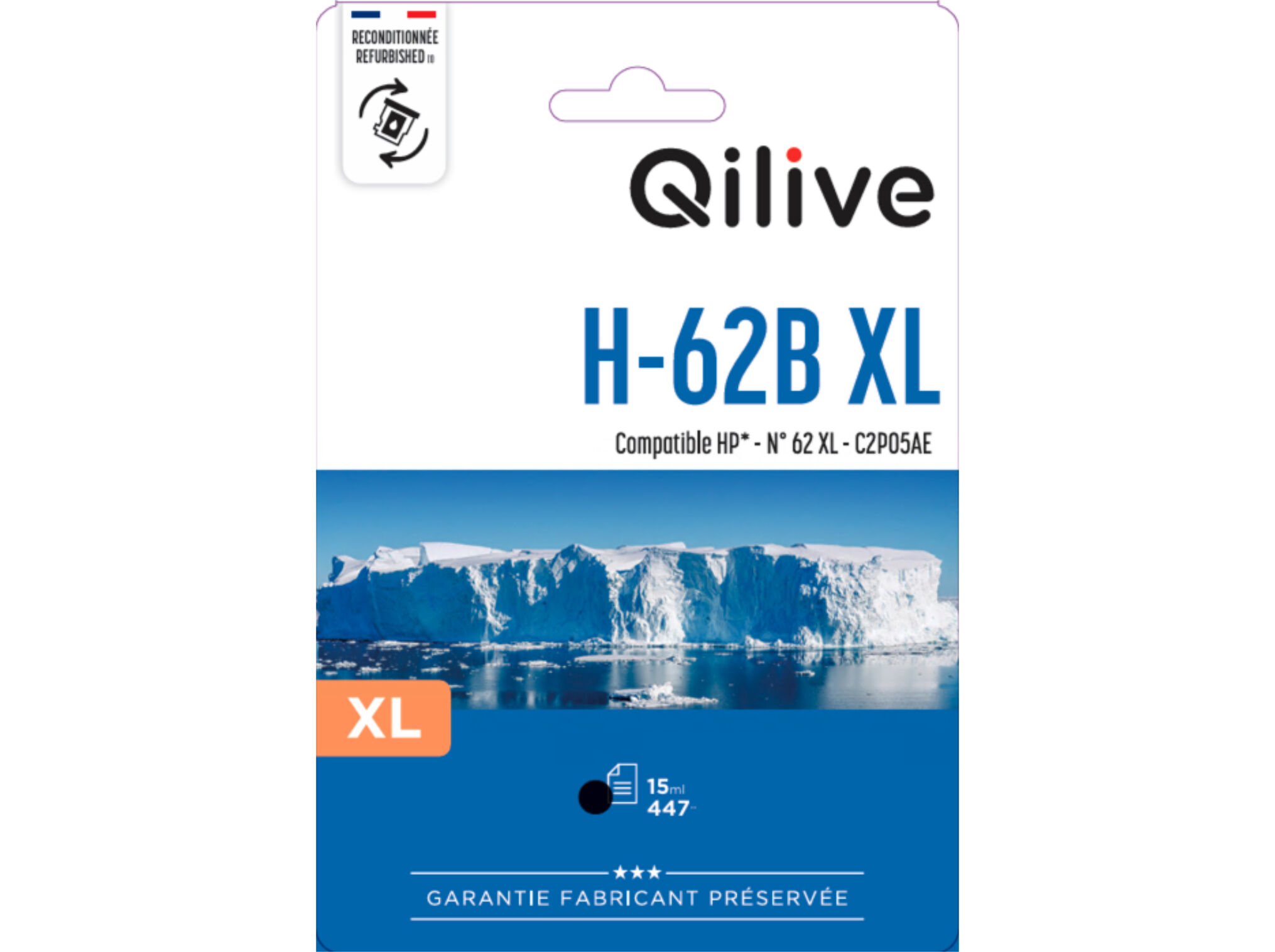TINTEIRO COMPATIVEL QILIVE 62 XL HP PRETO image number 1
