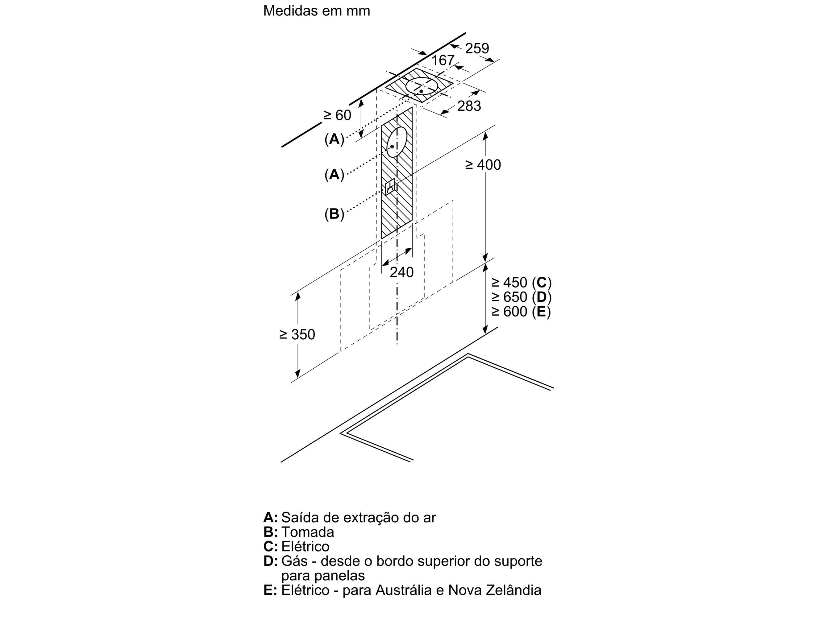 CHAMIN&Eacute; BOSCH DWK67FN60 VIDRO PRETO 60 CM image number 3