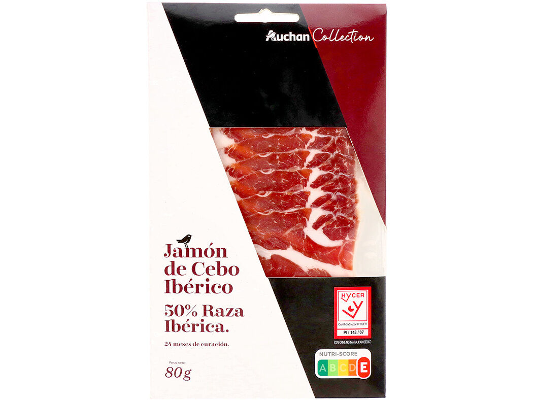 PRESUNTO AUCHAN COLLECTION CEBO IB&Eacute;RICO 50% 80G