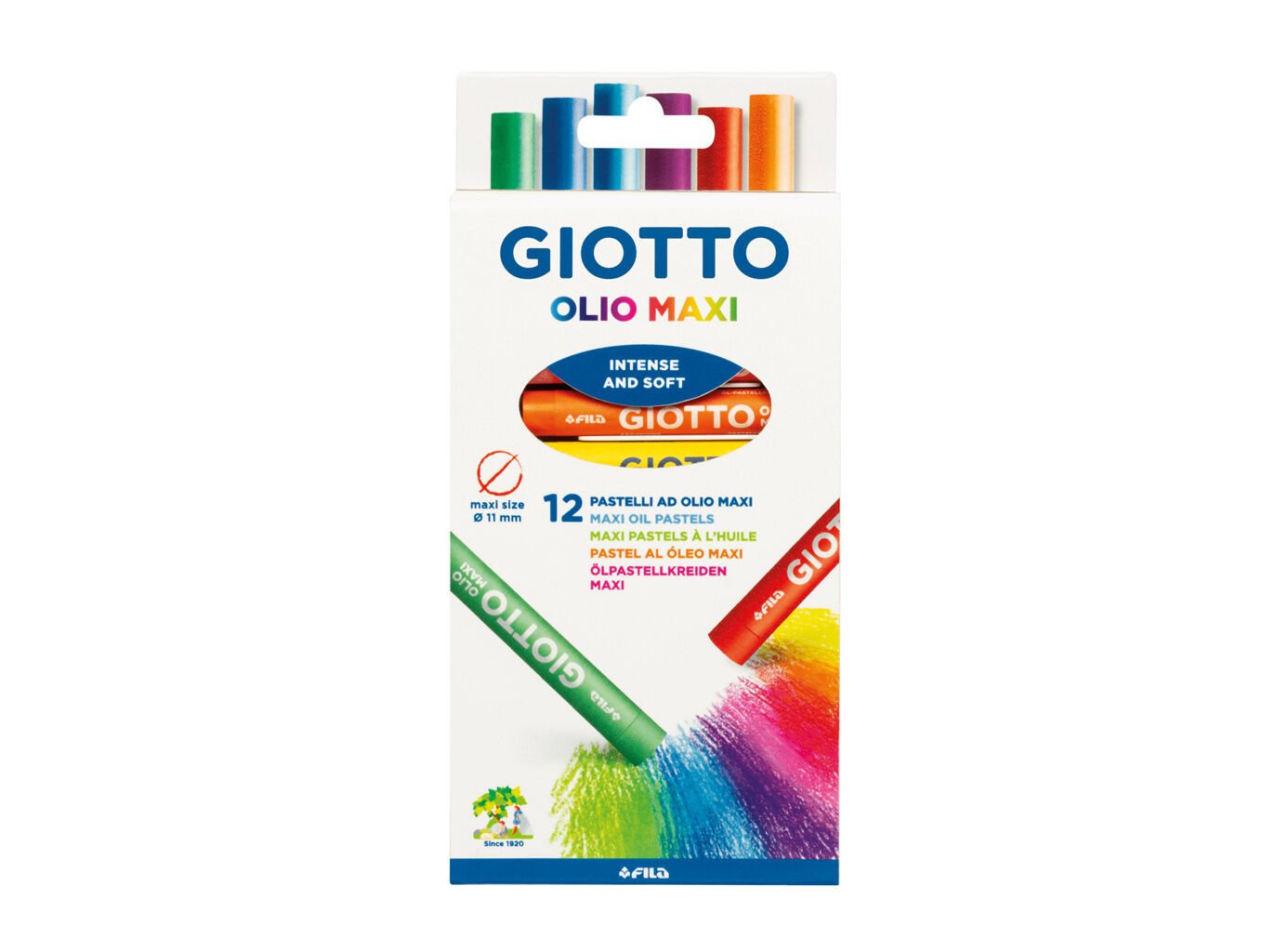 L&Aacute;PIS DE COR E CERA GIOTTO GIOTTO PASTEL &Oacute;LEO CAIXA 12 UNIDADES