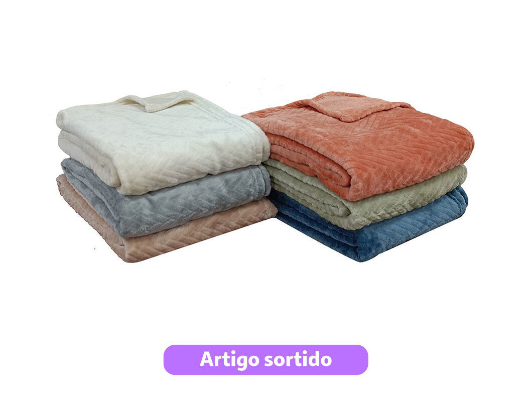MANTA FLANELS ACTUEL RELEVO 125X150CM CORES SORTIDAS