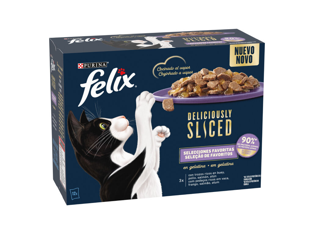 COMIDA H&Uacute;M GATO FELIX DEL SLICED FAVOR 12X80G image number 1