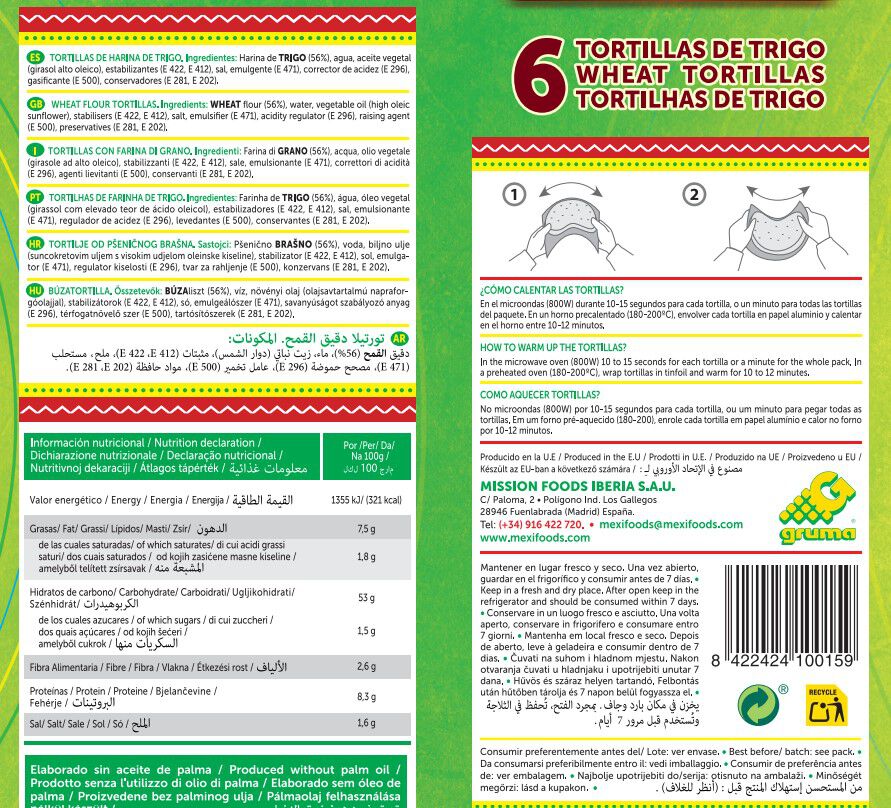 TORTILHA MEXIFOODS DE TRIGO WRAPS 370G image number 1