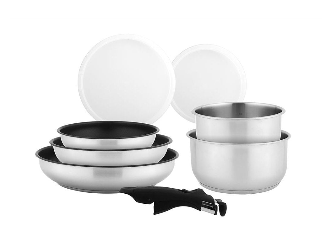 TREM DE COZINHA ACTUEL INOX COM CABO AMOVIVEL 8 PE&Ccedil;AS