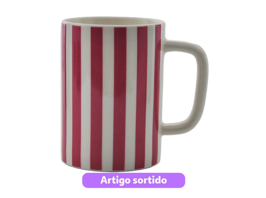 CANECA JUMBO PORCELANA ACTUEL XXL RISCAS 50CL CORES SORTIDAS image number 1