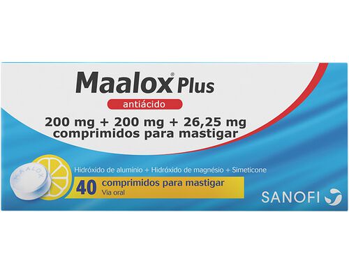 COMPRIMIDOS MAALOX MASTIGAR PLUS 200+200+26.25MG 40UN image number 0