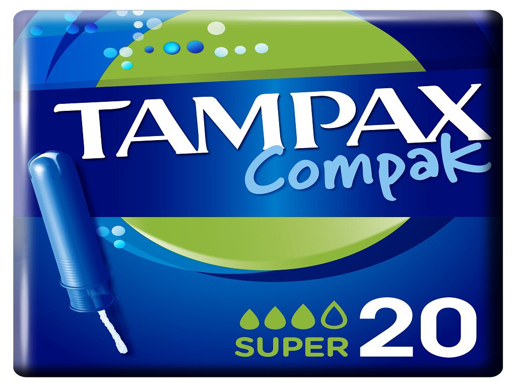 Tamp&otilde;es Compak Super com Aplicador Tampax 20 un