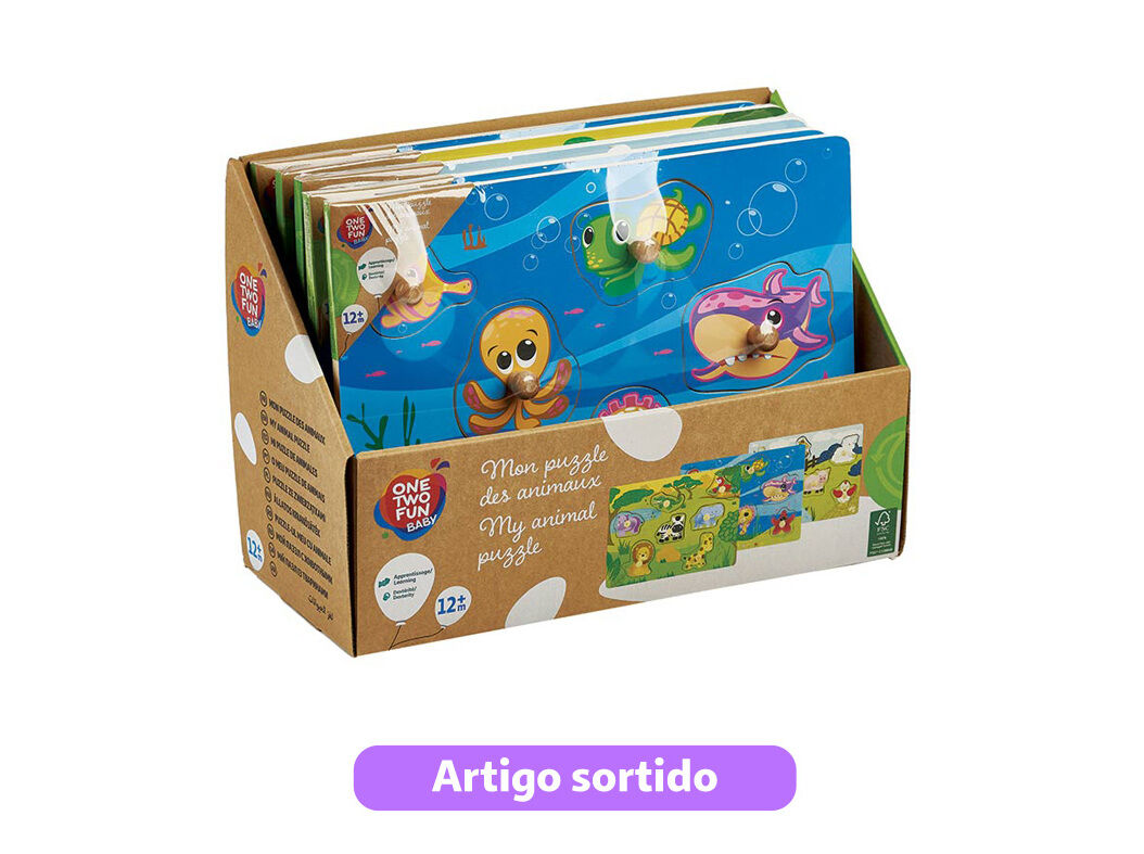 PUZZLE ONE TWO FUN EM MADEIRA MODELOS SORTIDOS image number 0