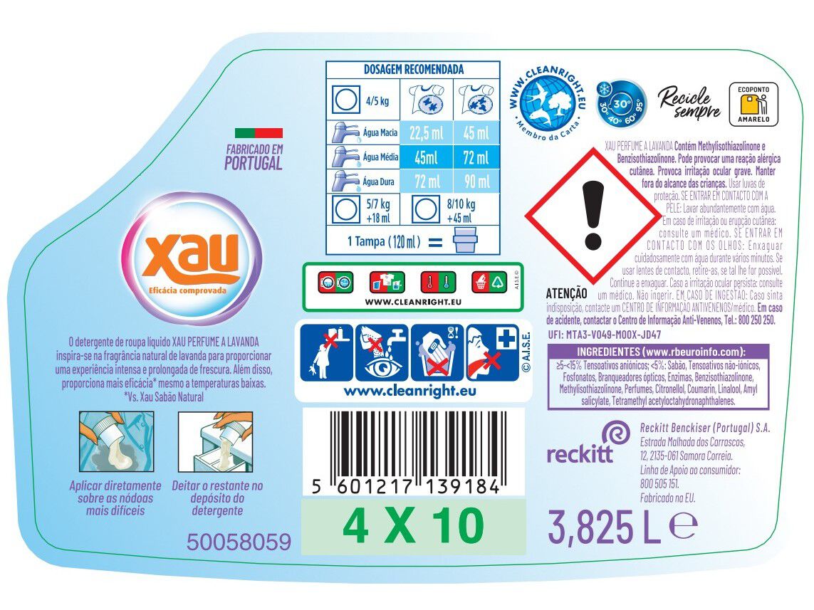 DETERGENTE ROUPA M&Aacute;QUINA L&Iacute;QUIDO XAU PERFUME LAVANDA 85DOSES image number 1