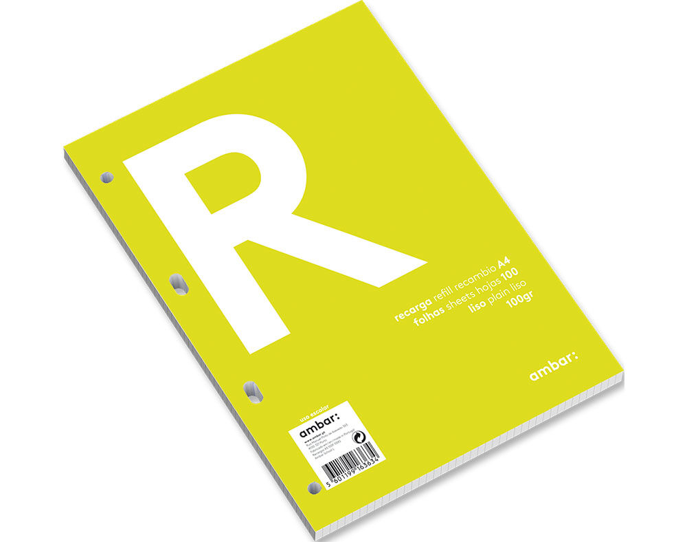RECARGA DOSSIER AMBAR LISO A4 100 FOLHAS 100G