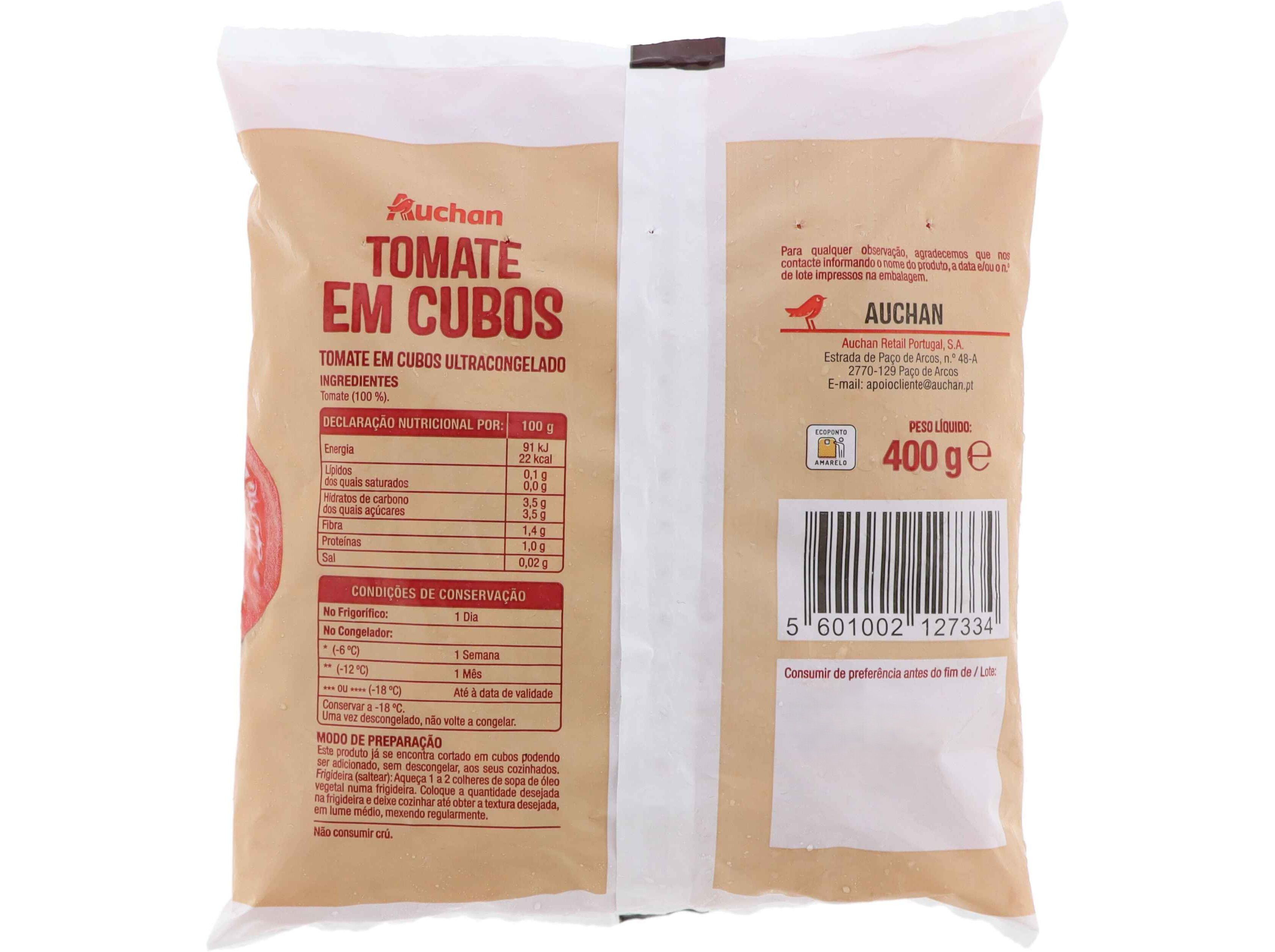 TOMATE AUCHAN EM CUBOS 400G image number 1
