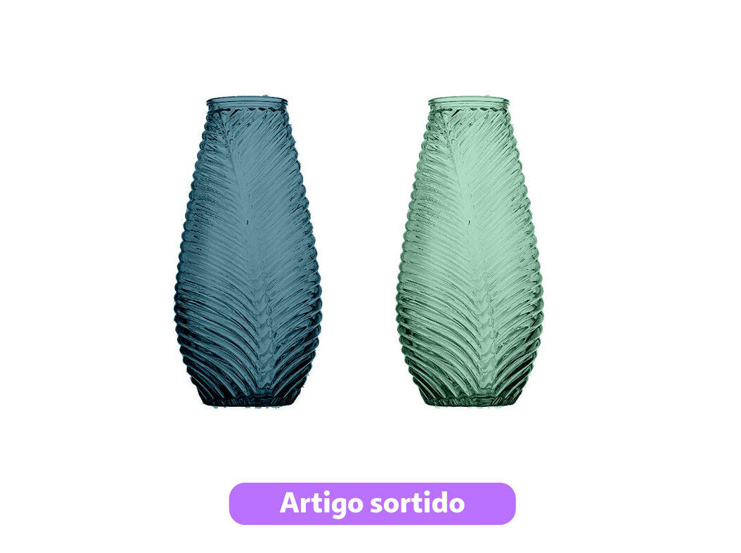 JARRA VIDRO ACTUEL 13.7X28CM CORES SORTIDAS