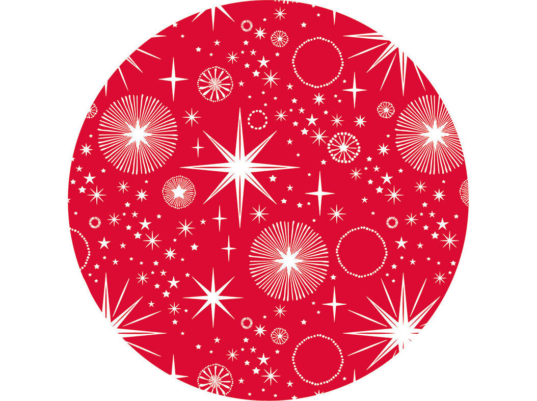 PRATO CART&Atilde;O ACTUEL VERMELHO STARS 28CM PACK 10 UNIDADES