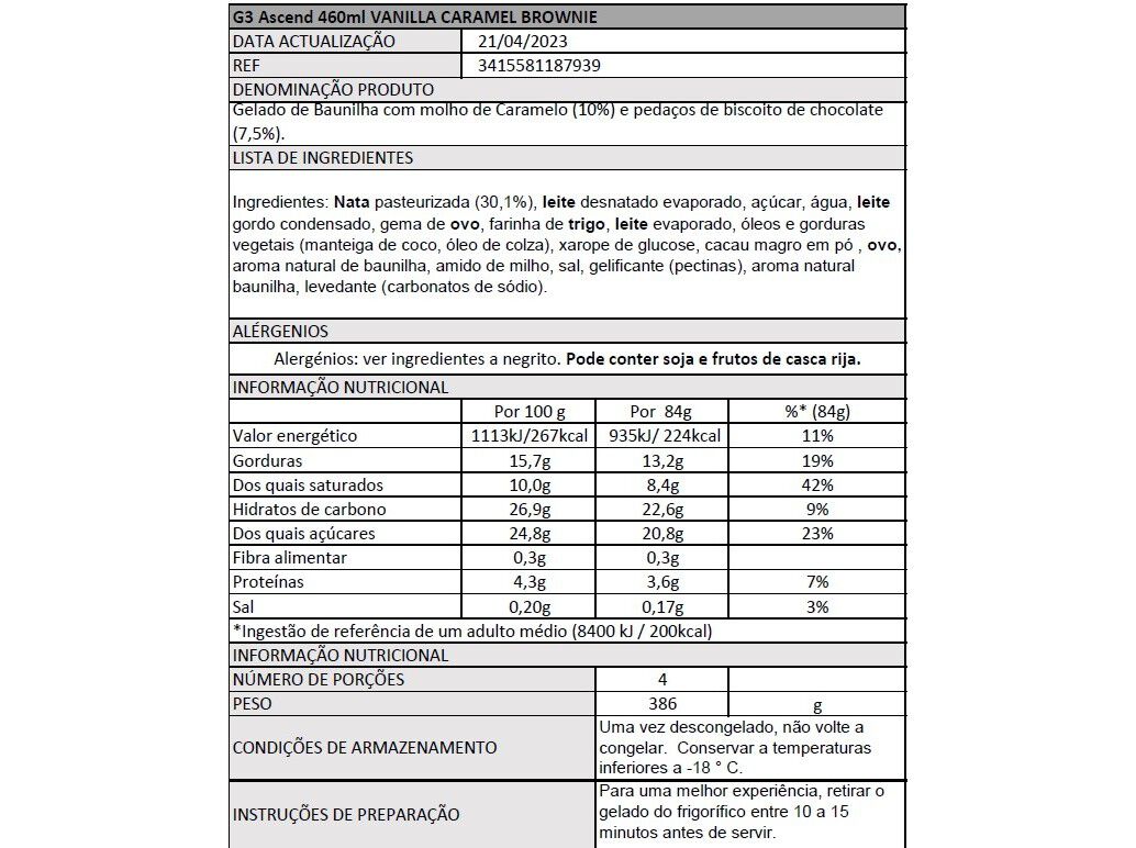 GELADO H&Auml;AGEN-DAZS BAUNILHA CARAM BROWNIE 460 ML image number 1