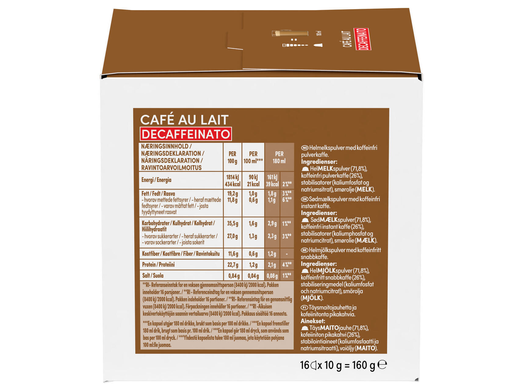 CAF&Eacute; C&Aacute;PSULAS DOLCE GUSTO CAFE AU LAIT DECAF 16 UN image number 1