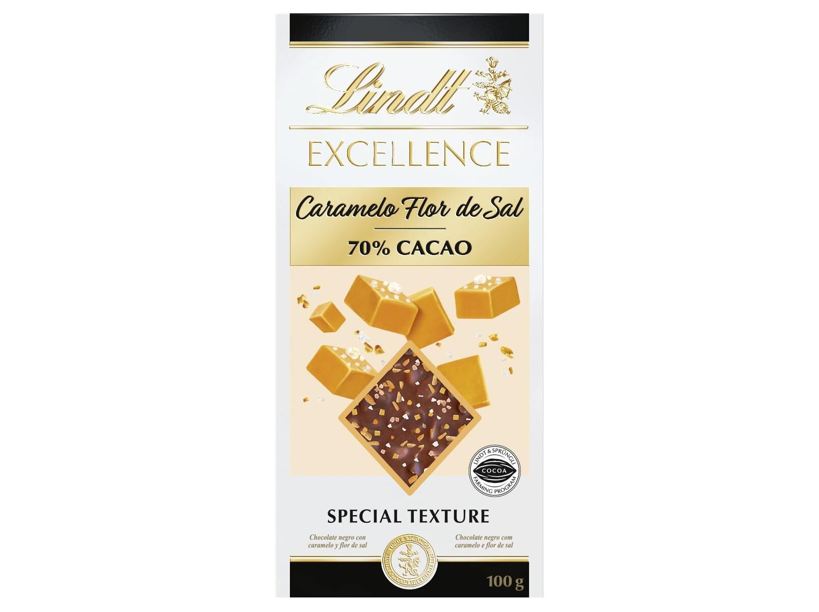 CHOCOLATE NEGRO LINDT EXCELLENCE CARAMELO SALGADO 100 G image number 0