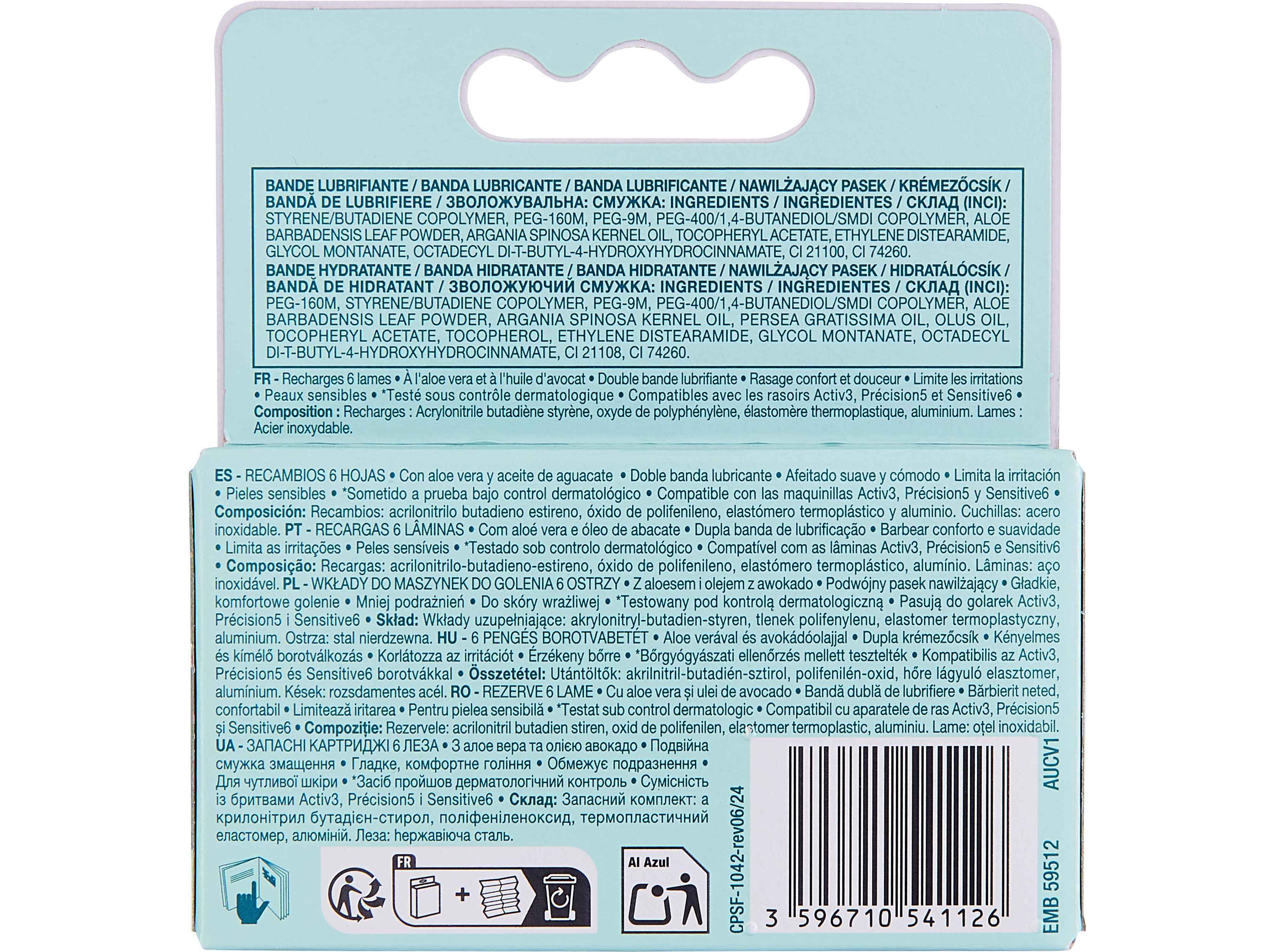 RECARGAS MAQ BARBEAR COSMIA SENSITIVE 6L&Acirc;M 4UN image number 1