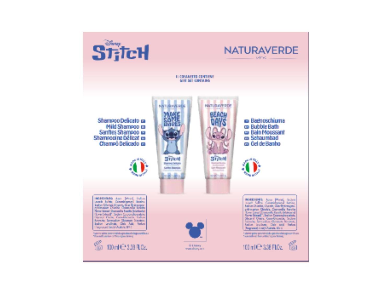 NECESSAIRE NATURAVERDE STITCH CHAMP&Ocirc;+GEL BANHO 2X100ML image number 1