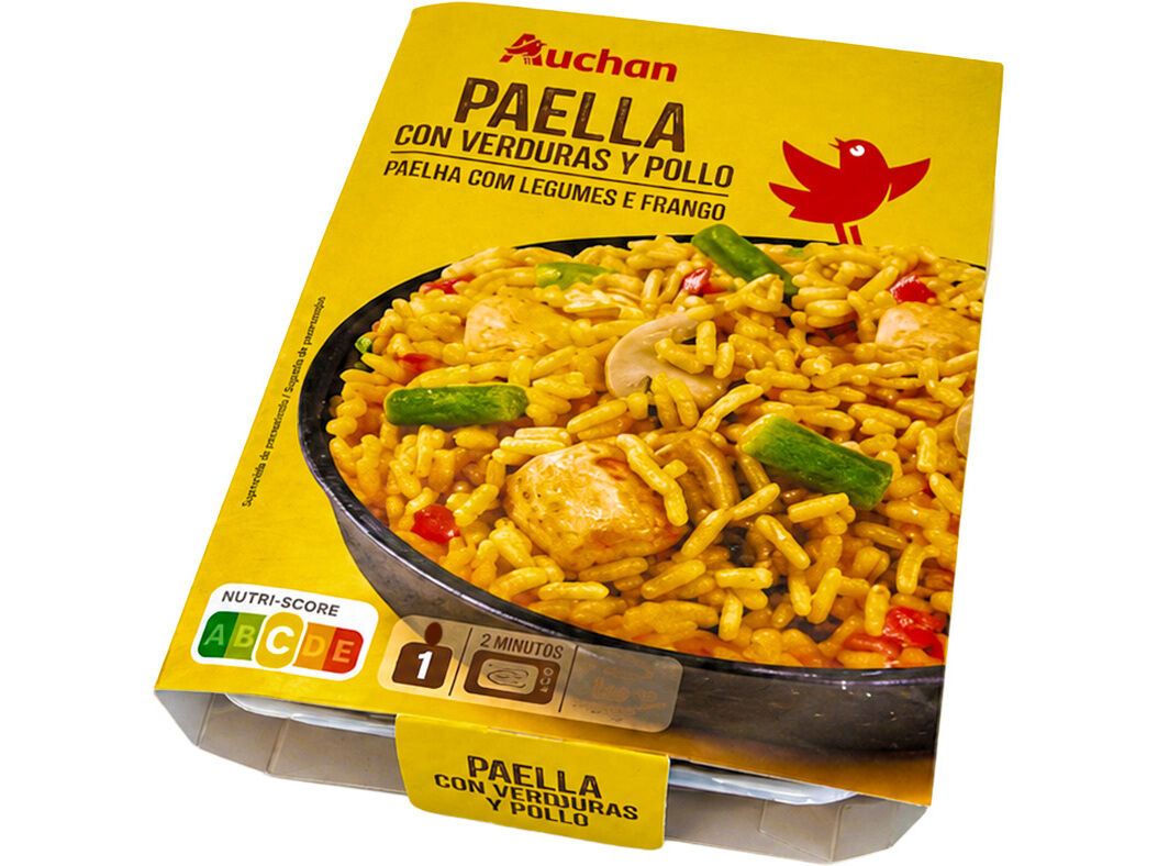 PAELHA AUCHAN COM LEGUMES E FRANGO 250G