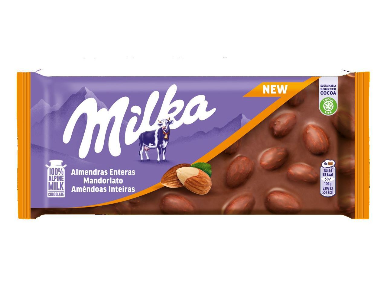 CHOCOLATE MILKA AM&Ecirc;NDOAS INTEIRAS 100 G image number 0