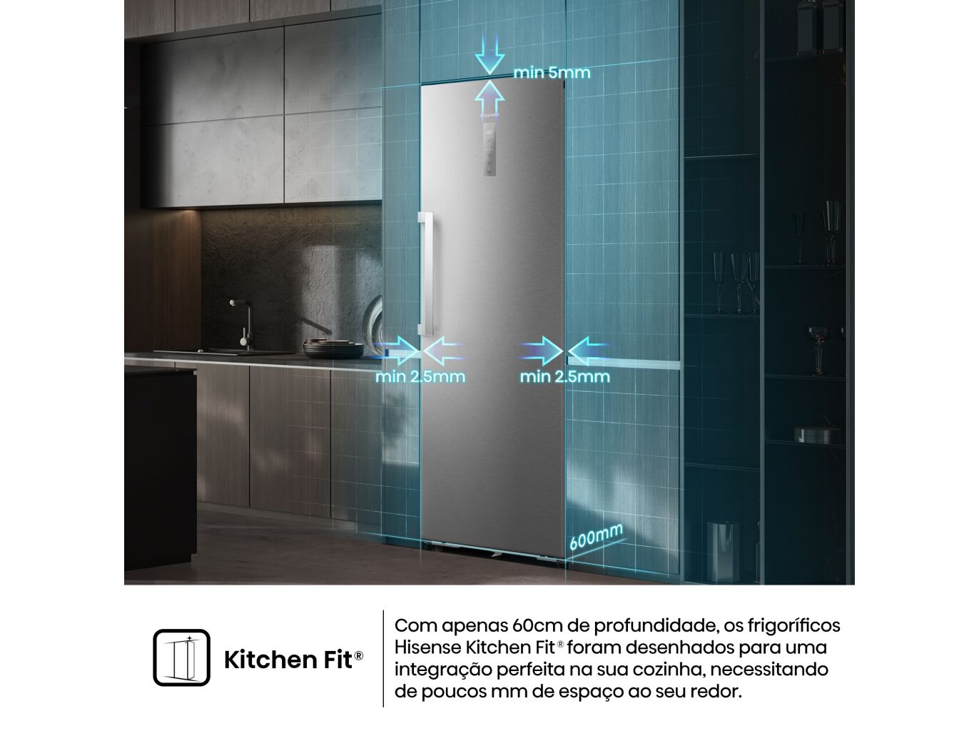 FRIGOR&Iacute;FICO KITCHEN FIT HISENSE RL3K370SAIE1 1 PORTA E 372L image number 7