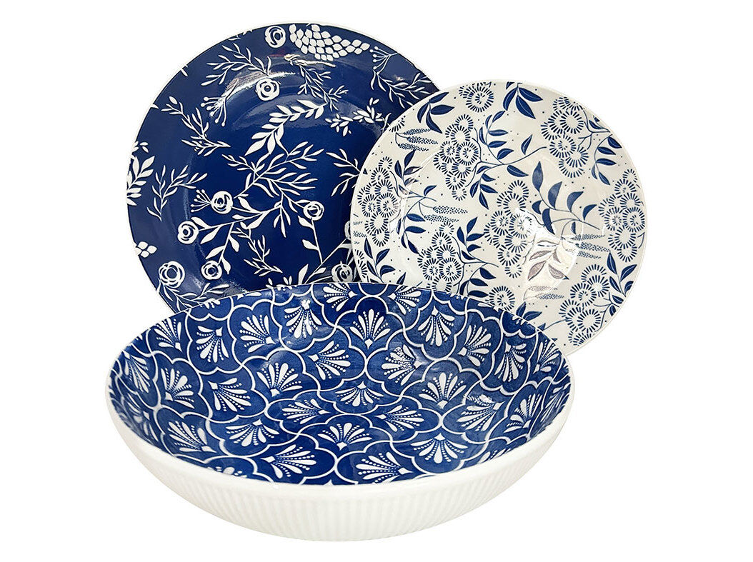 SERVI&Ccedil;O 18 PE&Ccedil;AS ACTUEL PORCELANA AZUL