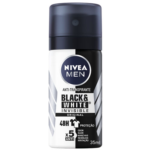 Desodorizante Spray Mini Invisible Black & White NIVEA MEN 35 ml image number 0
