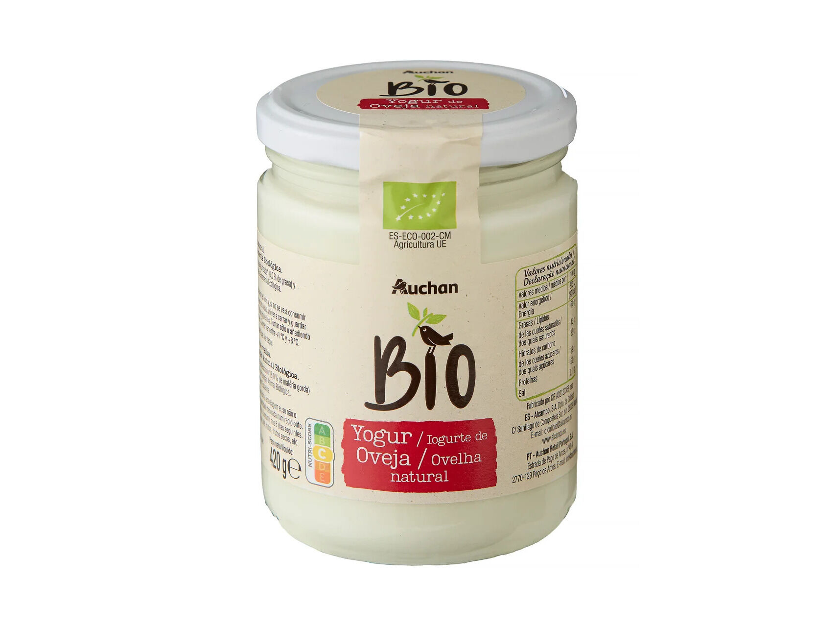 IOGURTE AUCHAN BIO DE OVELHA 420G