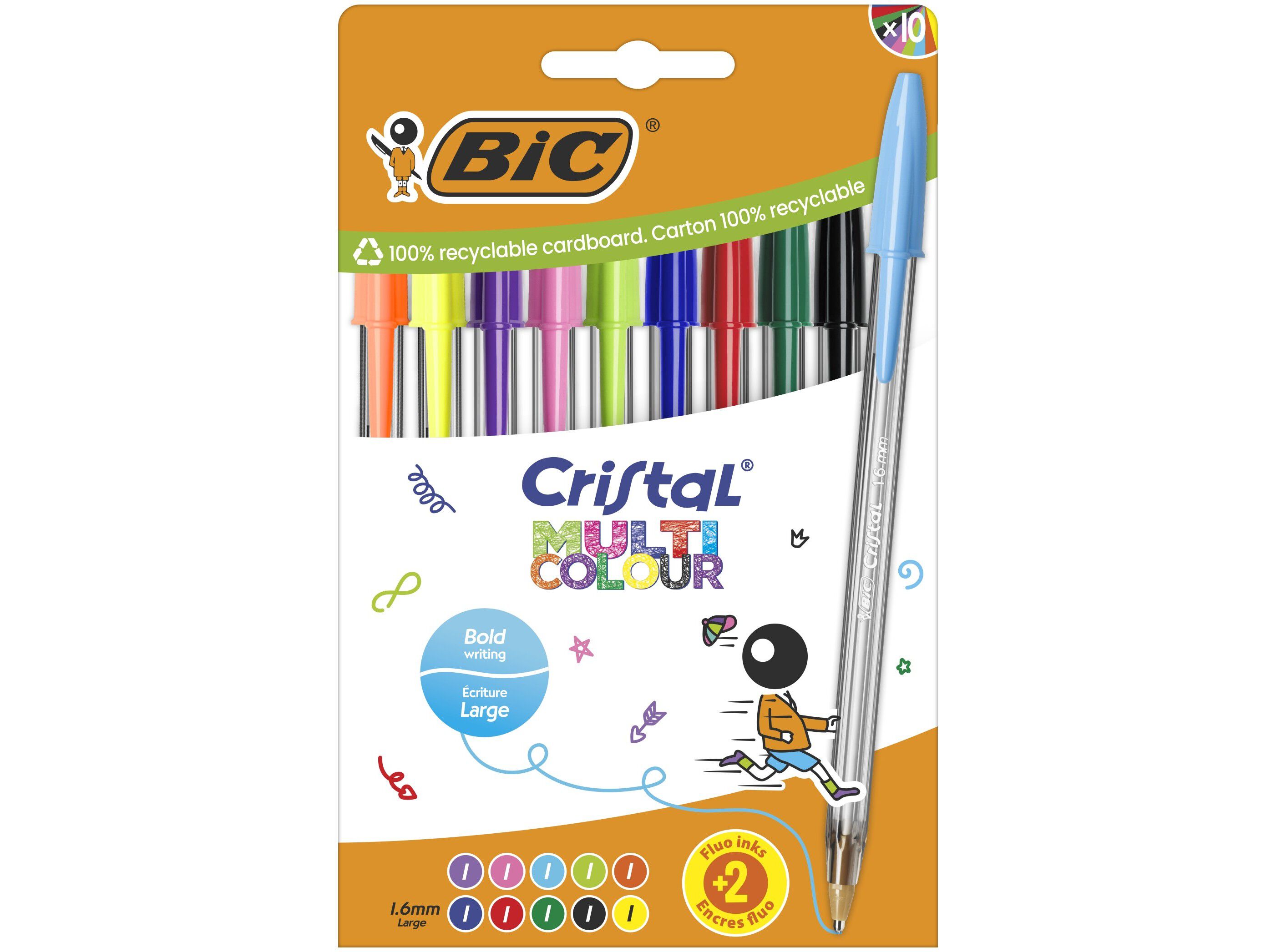 ESFEROGR&Aacute;FICA BIC CRISTAL COM TAMPA SORTIDO 10 UNIDADES