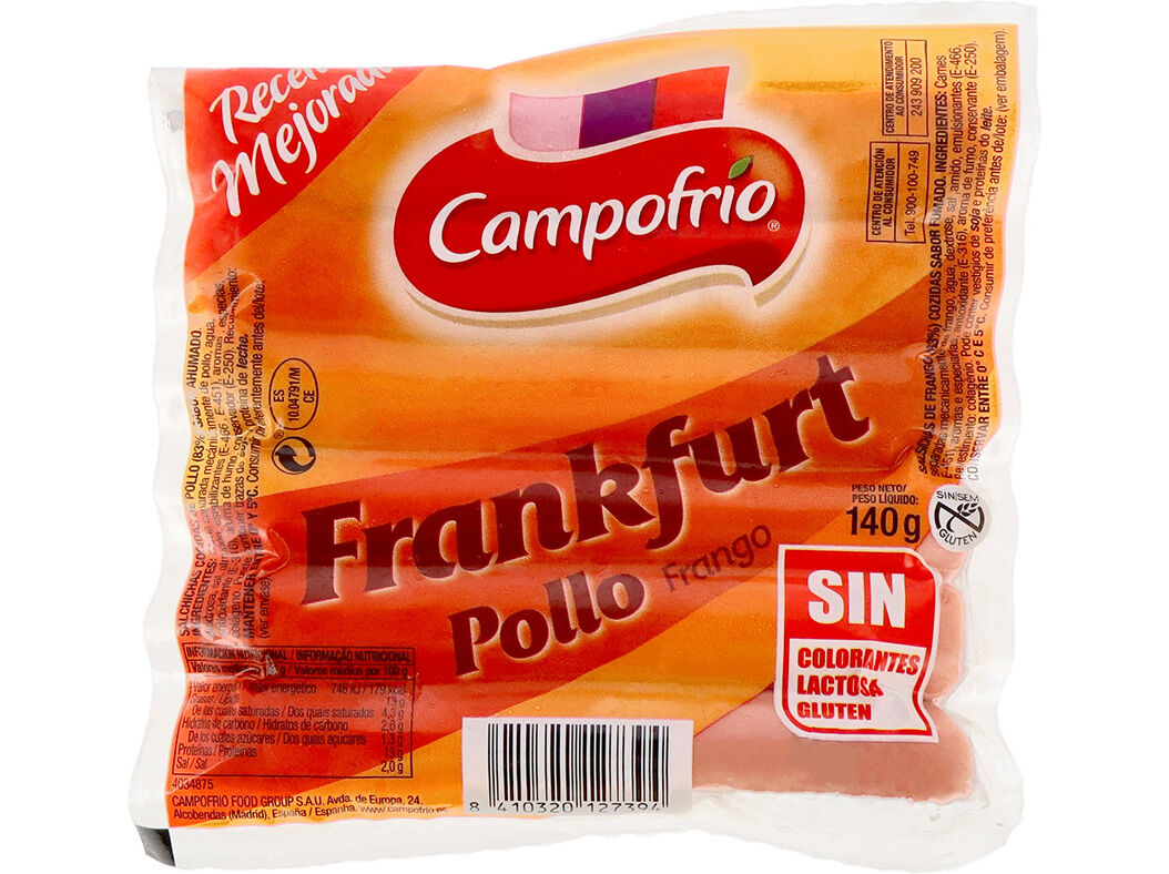 SALSICHAS DE FRANGO CAMPOFRIO FRANKFURT 140G