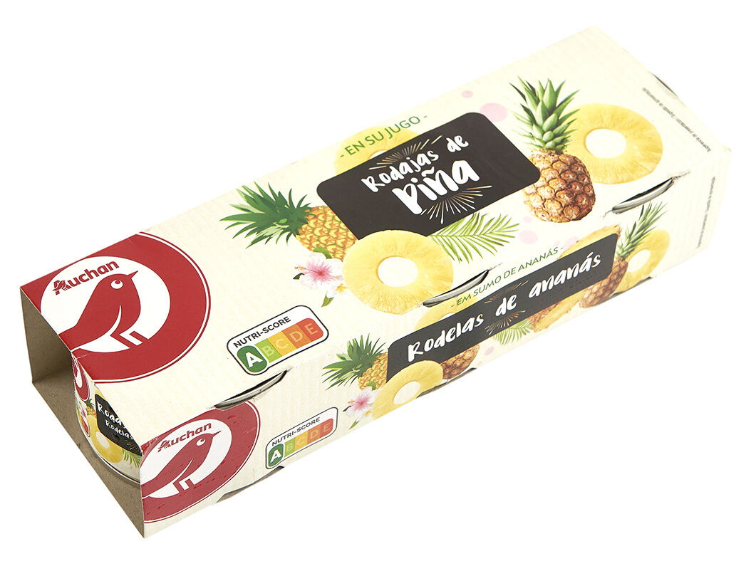 ANAN&Aacute;S RODELAS AUCHAN EM SUMO NATURAL 3X 140 G