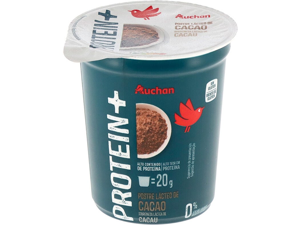 PUDIM PROTEIN+ AUCHAN CACAU SEM ADI&Ccedil;&Atilde;O A&Ccedil;&Uacute;CAR E SEM GL&Uacute;TEN 200G