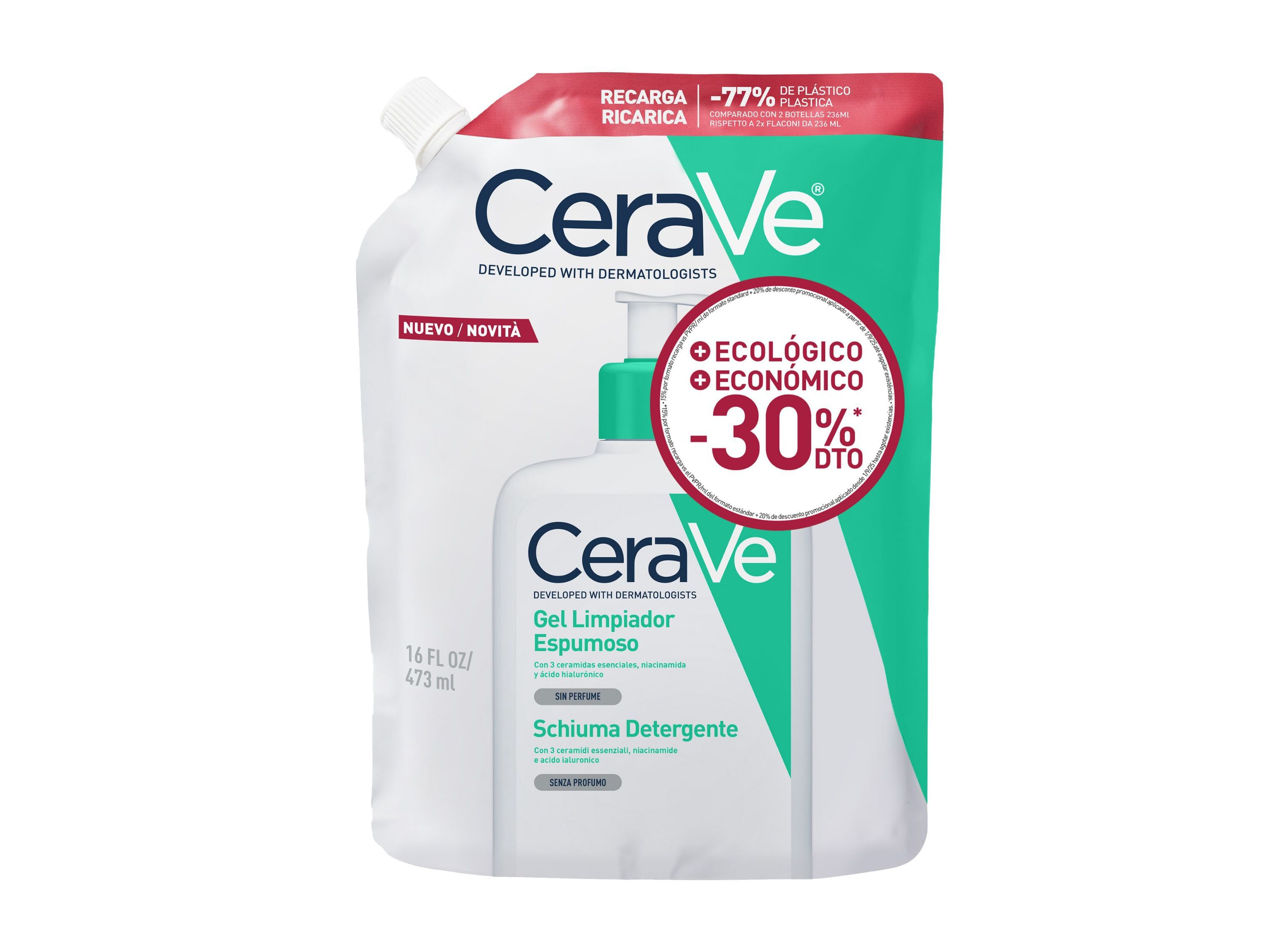 REFILL CERAVE GEL LIMPEZA 473ML image number 0