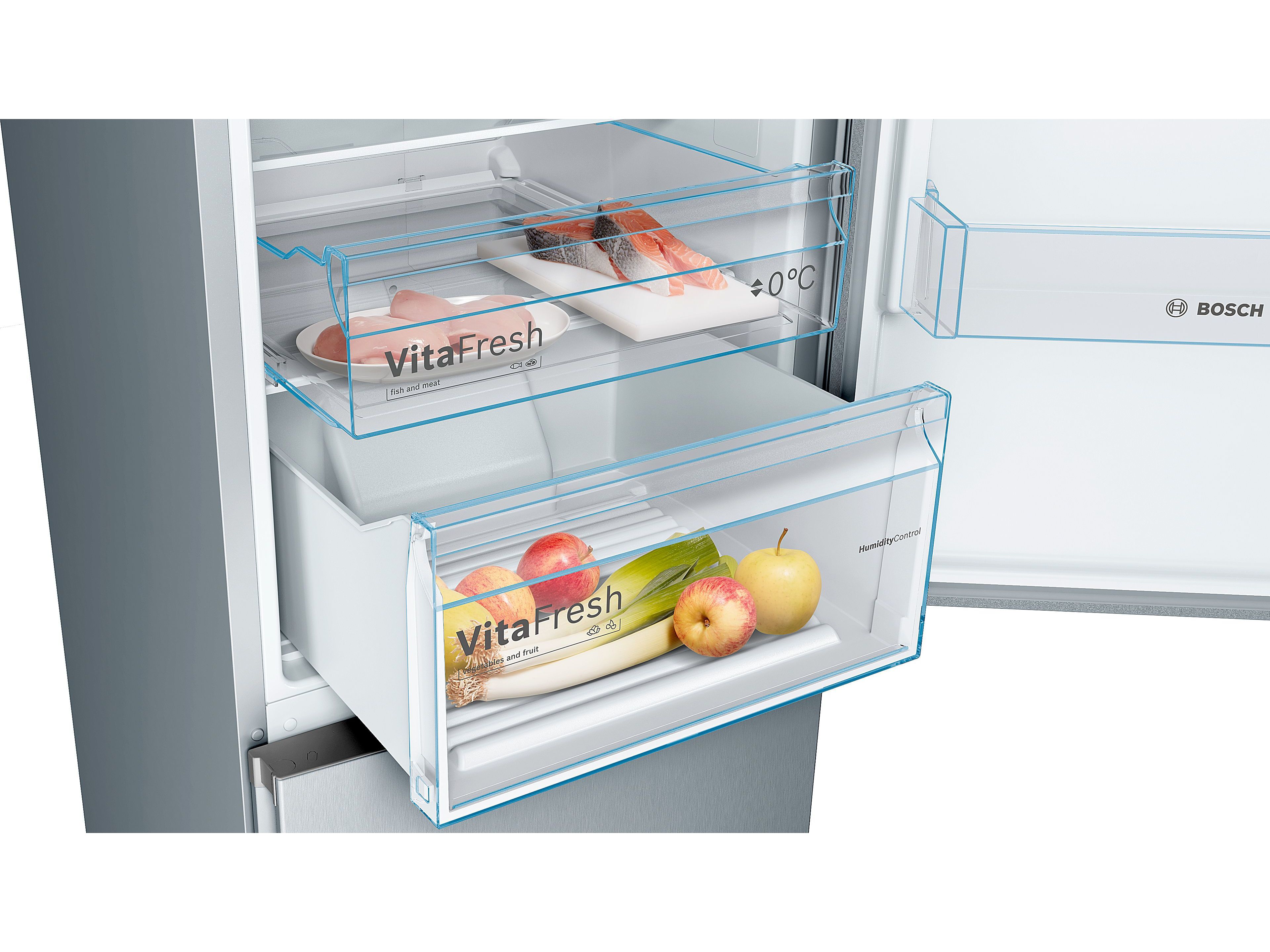 FRIGOR&Iacute;FICO COMBINADO BOSCH KGN36VLED NO FROST E 326L INOX image number 4