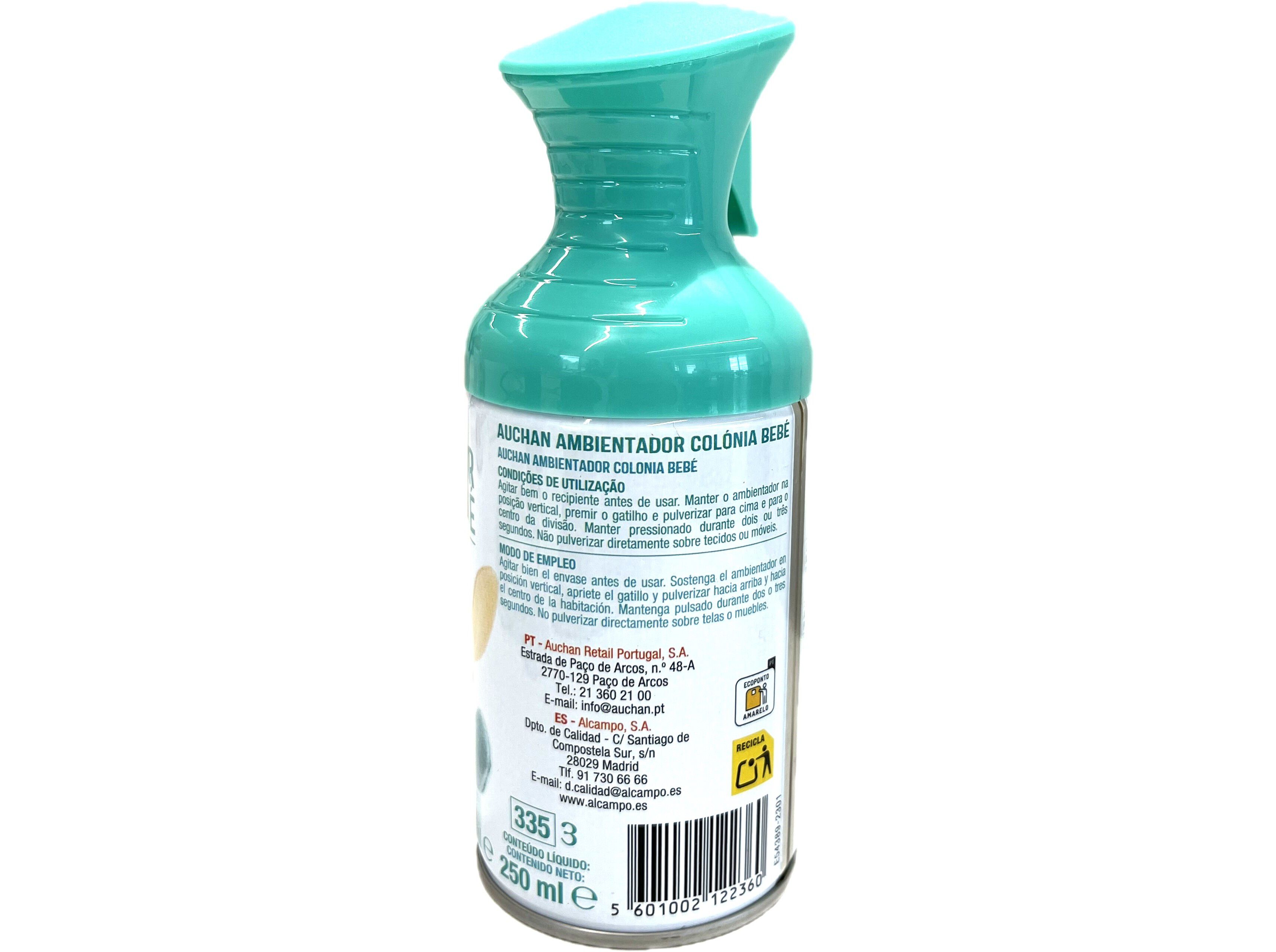 AMBIENTADOR AEROSSOL AUCHAN COL&Oacute;NIA BEB&Eacute; 250ML image number 2