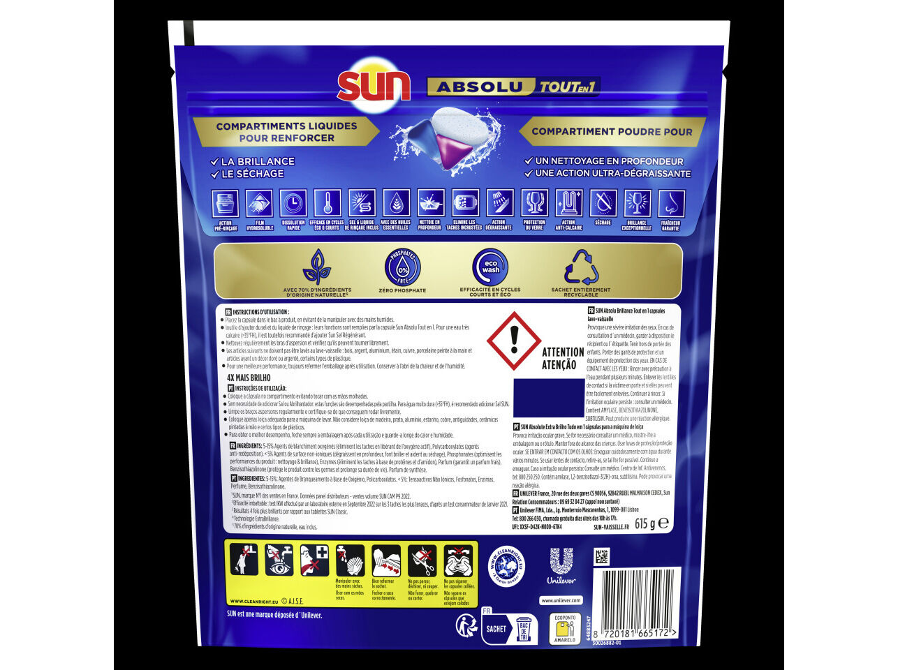 DETERGENTE LOI&Ccedil;A M&Aacute;QUINA SUN ABSOLUTE BRILHO C&Aacute;PS 41UN image number 1