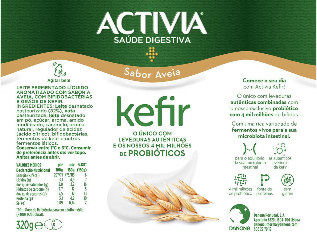 KEFIR ACTIVIA AVEIA 320G image number 1