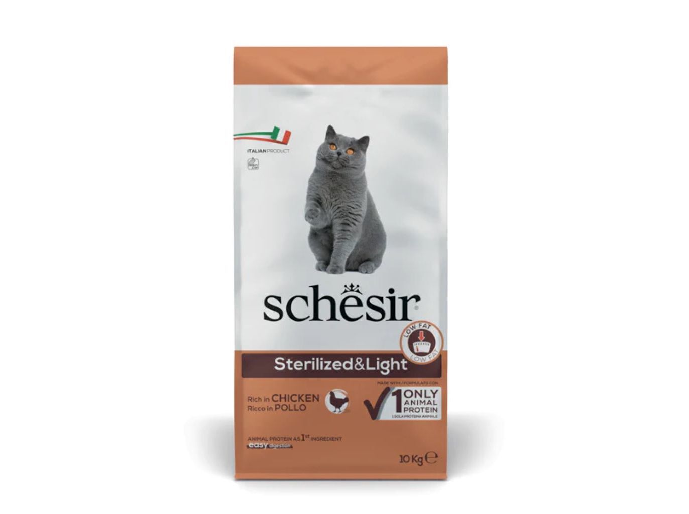 RA&Ccedil;&Atilde;O PARA GATO SCHESIR ESTERILIZADO FRANGO 10KG